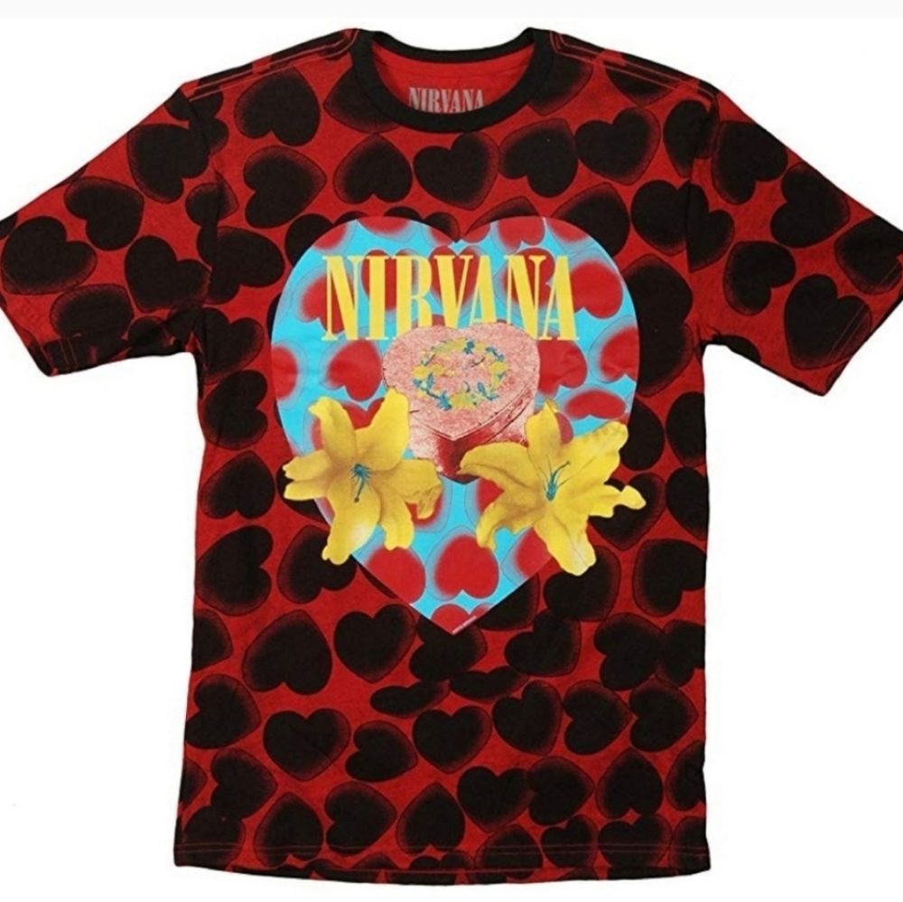 New Nirvana Heart Shaped Box Red Dye  Band Shirt